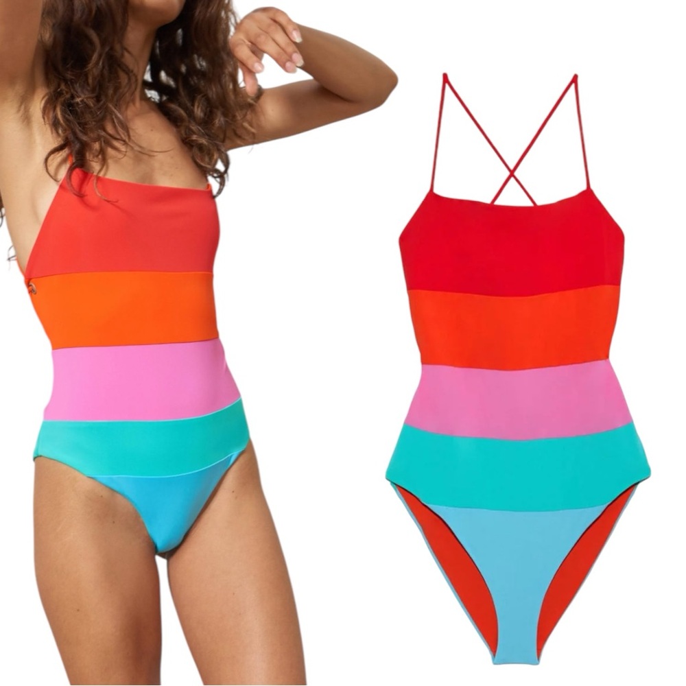 LIKE NEW MARA HOFFMAN Olympia One Piece Swimsuit Women's Small S Sunrise Swim